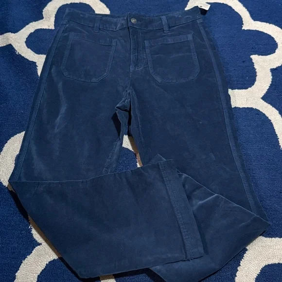 4086. Free People High Time Velvet Kick Flare Pants - Picture 2 of 4